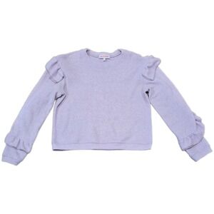LEYDEN Lavender Ruffle Sleeve Sweatshirt Pullover‎ Womens Medium